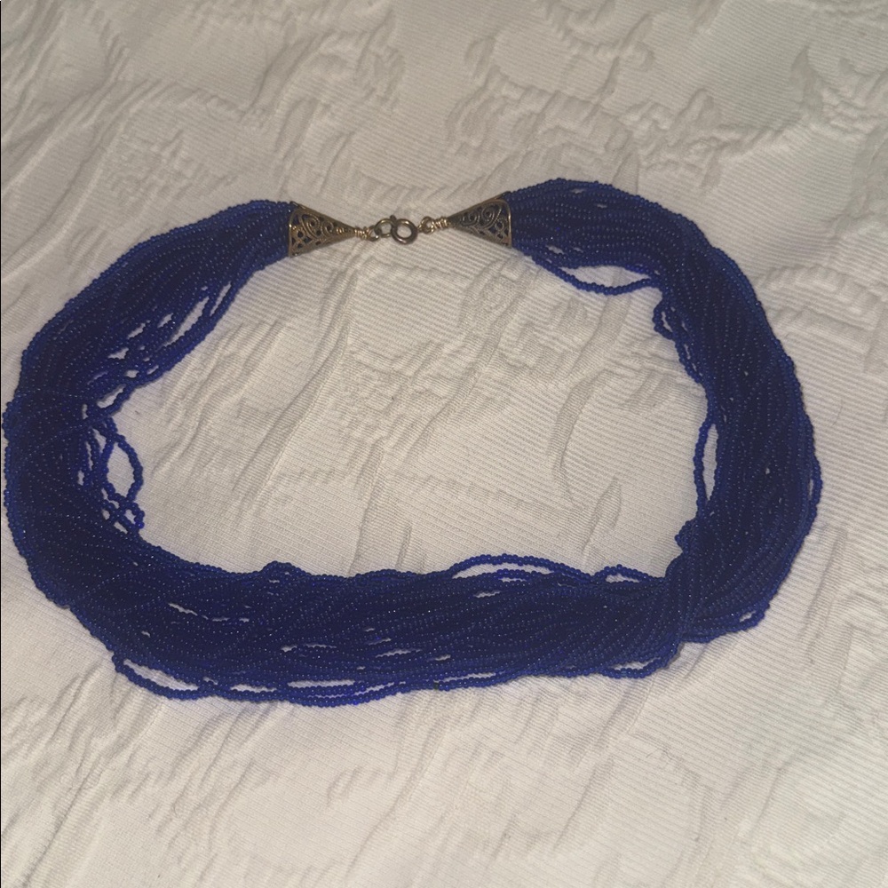 Elegant Blue Beaded Necklace